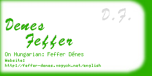 denes feffer business card